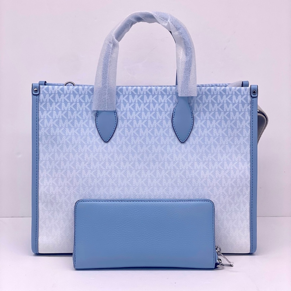 MICHAEL KORS Mirella Medium Ombré Logo Tote Bag and Continental Wallet Set - Picture 2 of 12